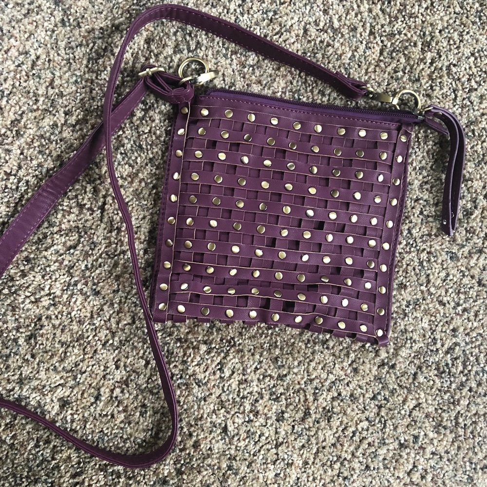 Brass studded purse